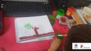 Alunos expressam criatividade com pintura em aula remota